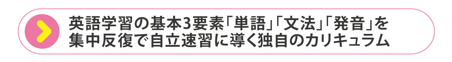 英語学習の基本3要素「単語」「文法」「発音」を集中反復で自立速習に導く独自のカリキュラム